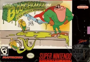 Capa de Boogerman A Pick and Flick Adventure versao Playtronic Brasil para Super Nintendo