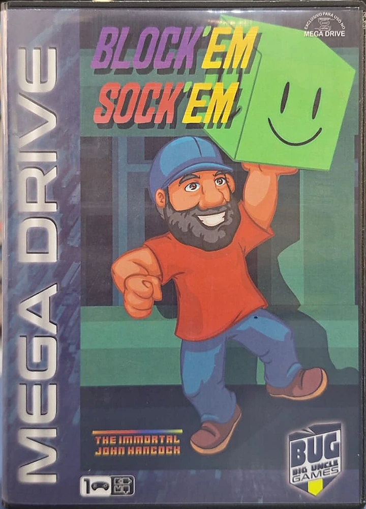 Capa de Block'em Sock'em na edição brasileira da BUG para Mega Drive