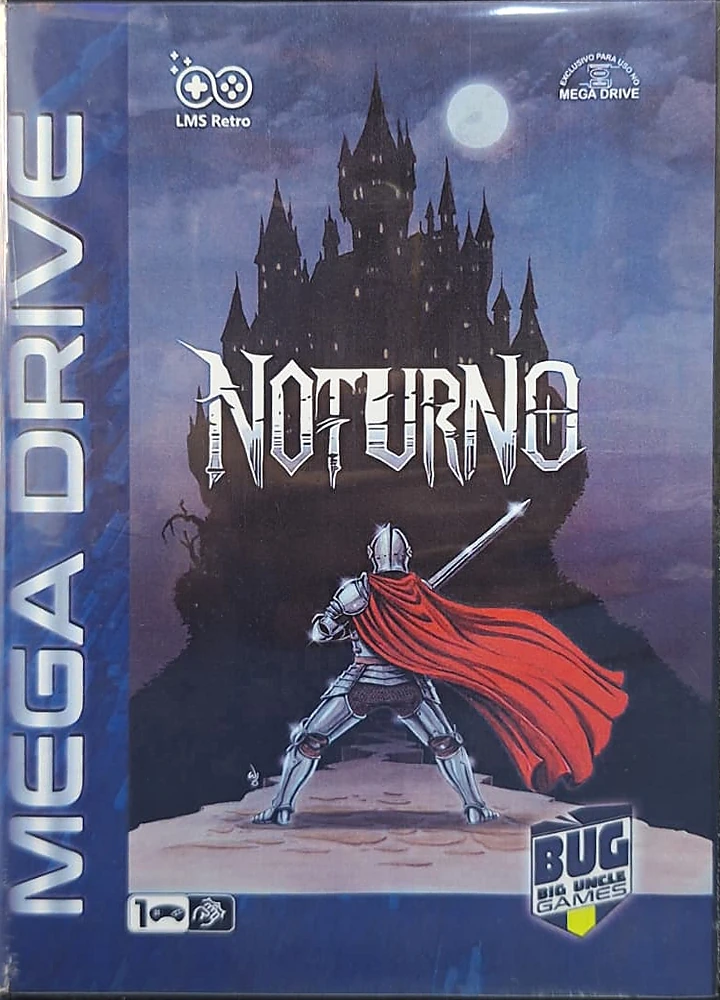 Capa de Noturno na edição brasileira da BUG para Mega Drive