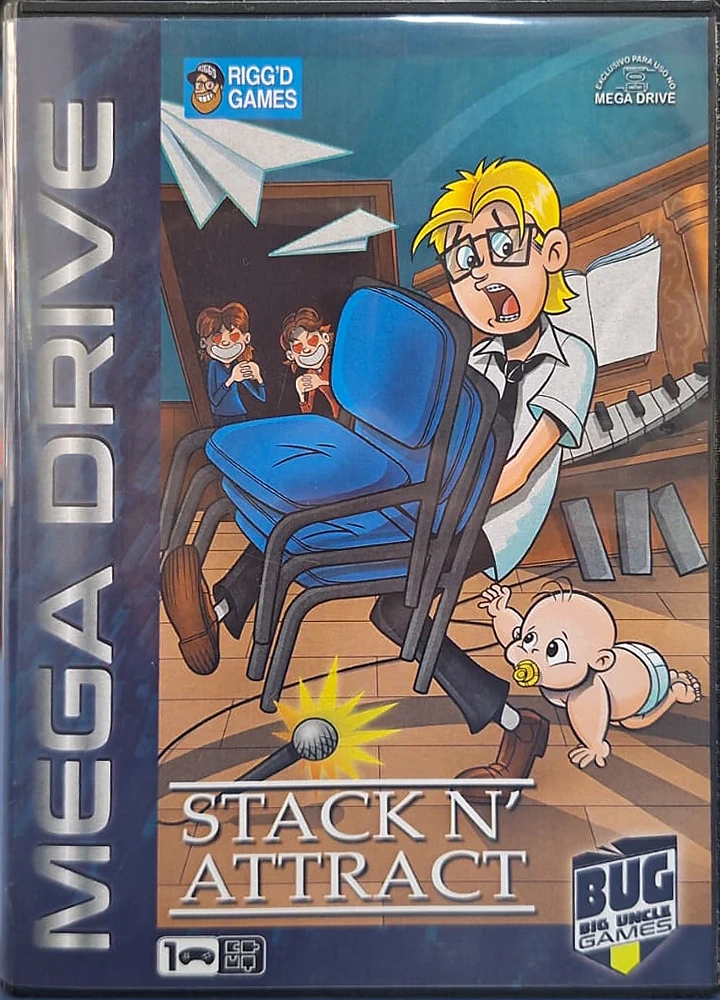 Capa de Stack N' Attract na edição brasileira da BUG para Mega Drive