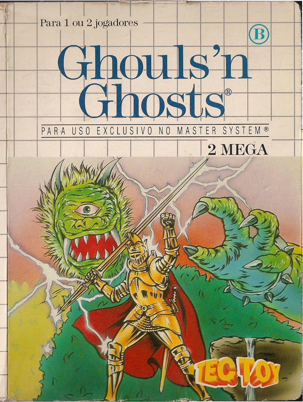 Capa de Ghouls'n Ghosts versão Master System BR 🇧🇷 para Master System
