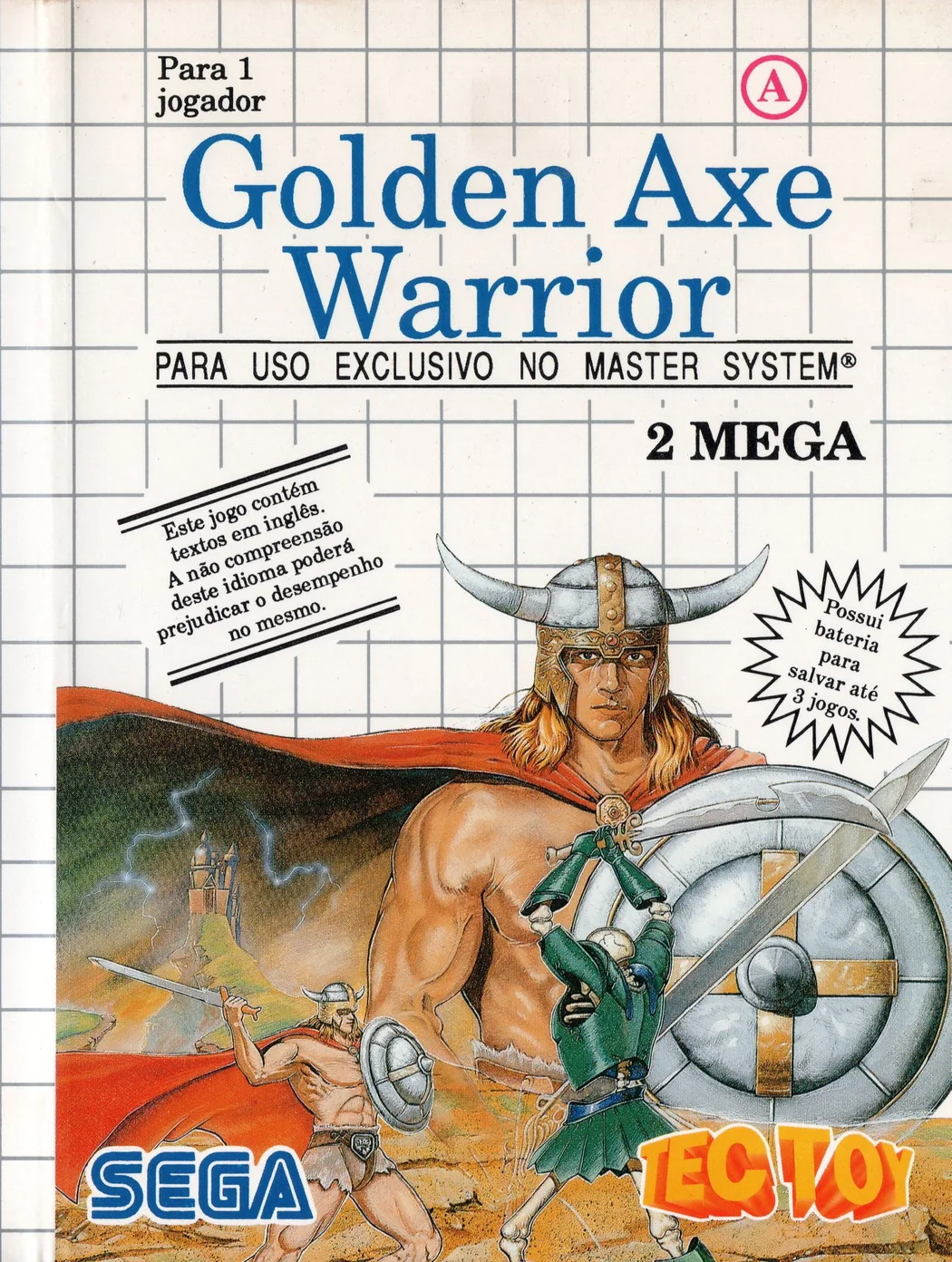 Capa de Golden Axe Warrior versão Master System BR 🇧🇷 para Master System