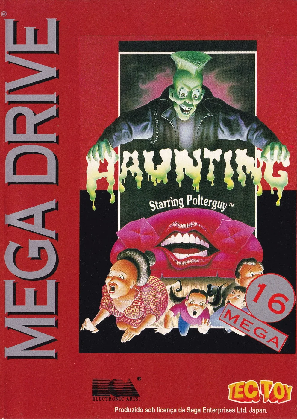 Capa de Haunting Starring Polterguy versão Mega Drive BR 🇧🇷 para Mega Drive