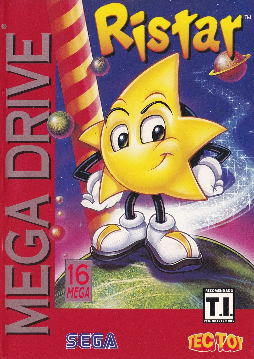 Capa de Ristar versão Mega Drive BR 🇧🇷 para Mega Drive