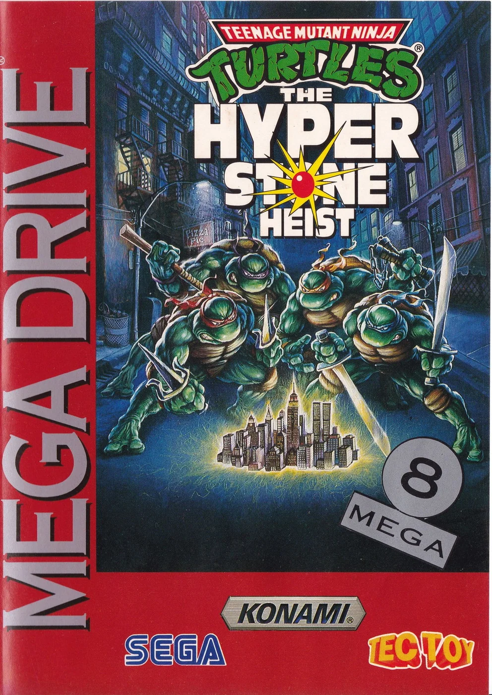 Capa de Teenage Mutant Ninja Turtles The Hiperstone Heist versão Mega Drive BR 🇧🇷 para Mega Drive