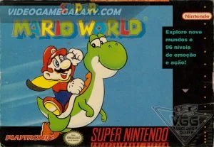 Capa de Super Mario World versao Playtronic Brasil para Super Nintendo