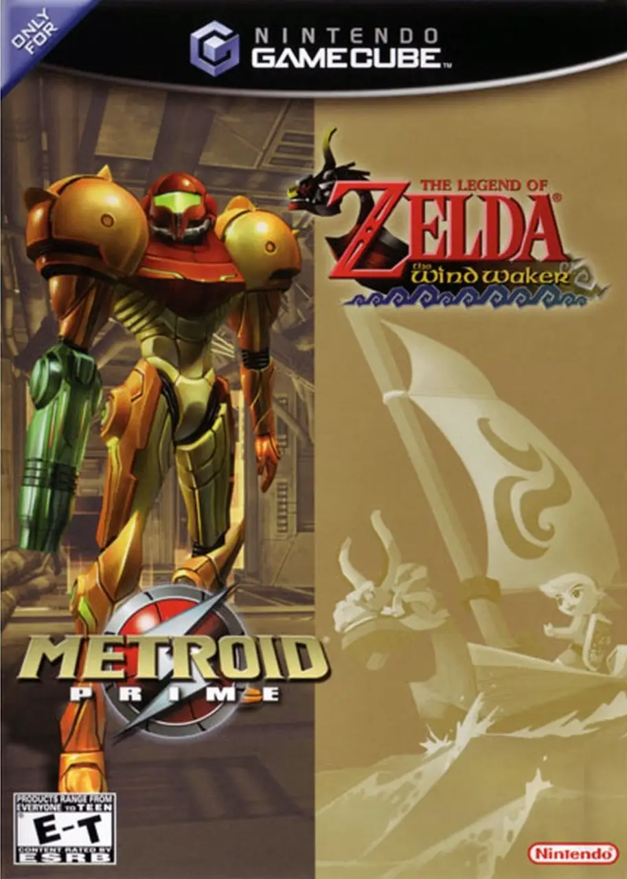 Capa de Legend of Zelda: The Wind Waker / Metroid Prime