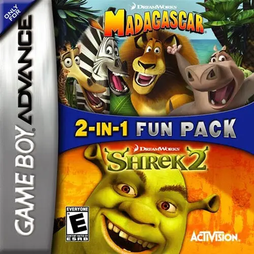 Capa de 2 in 1 Fun Pack: Shrek 2 + Madagascar