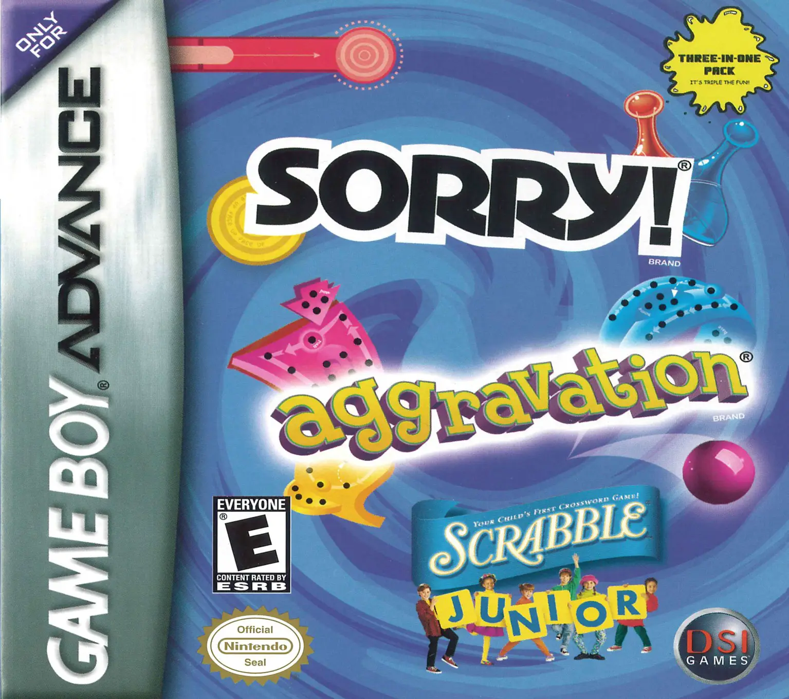Capa de Sorry! / Aggravation / Scrabble Junior