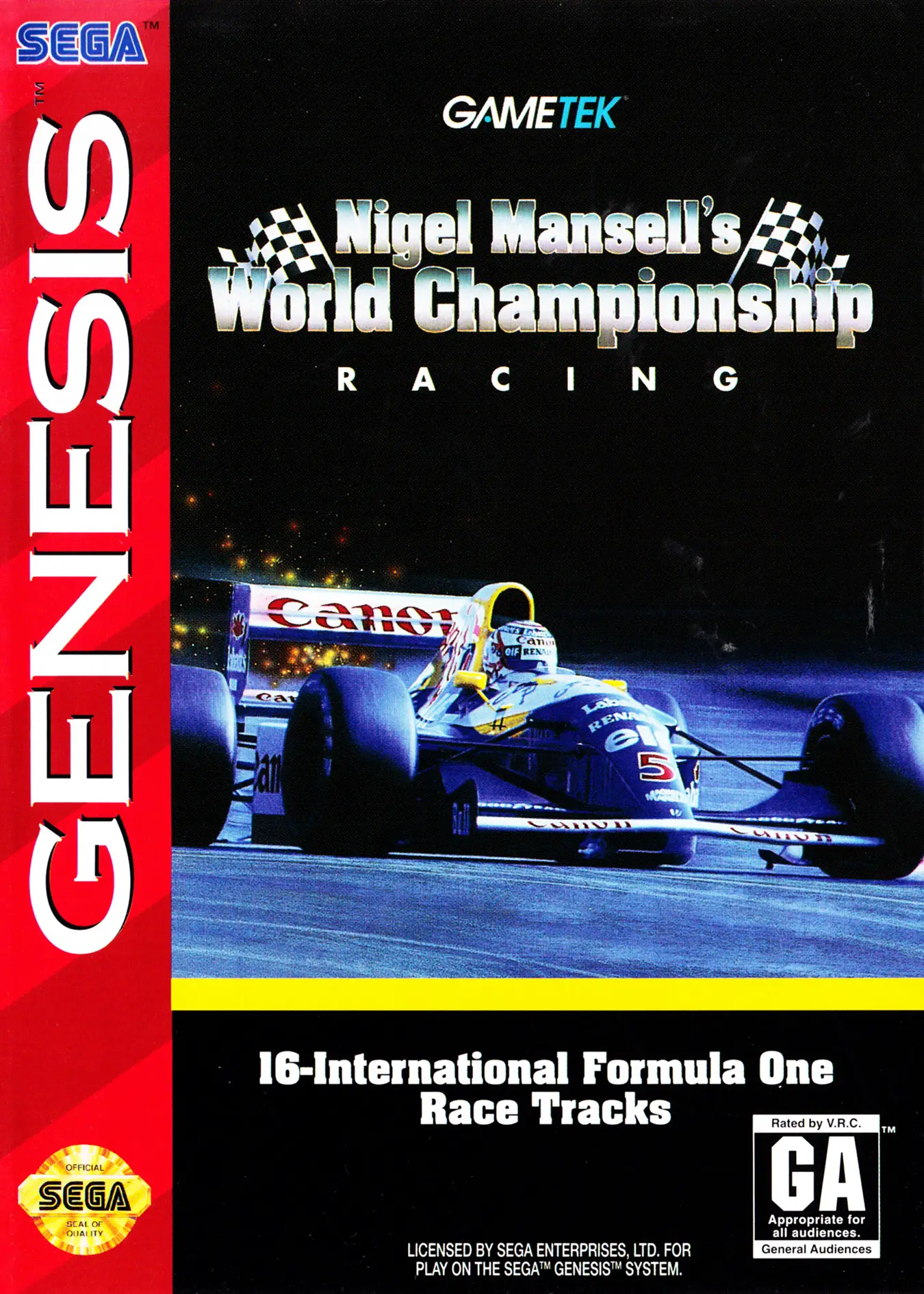Capa de Nigel Mansell's World Championship Racing