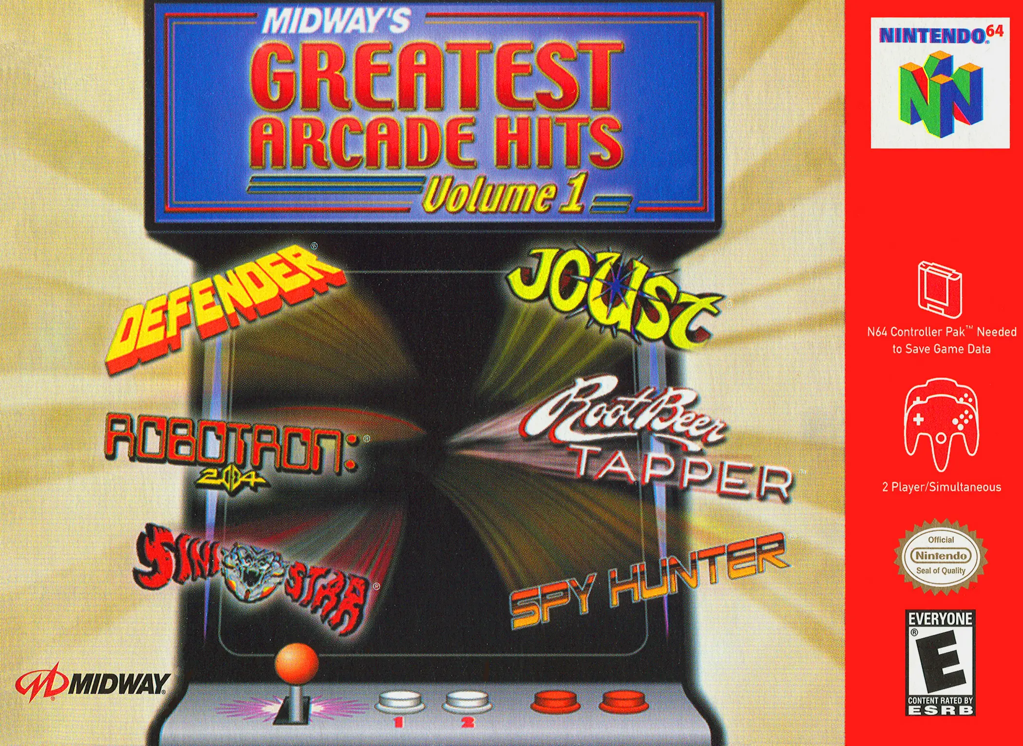 Capa de Midway's Greatest Arcade Hits: Volume 1