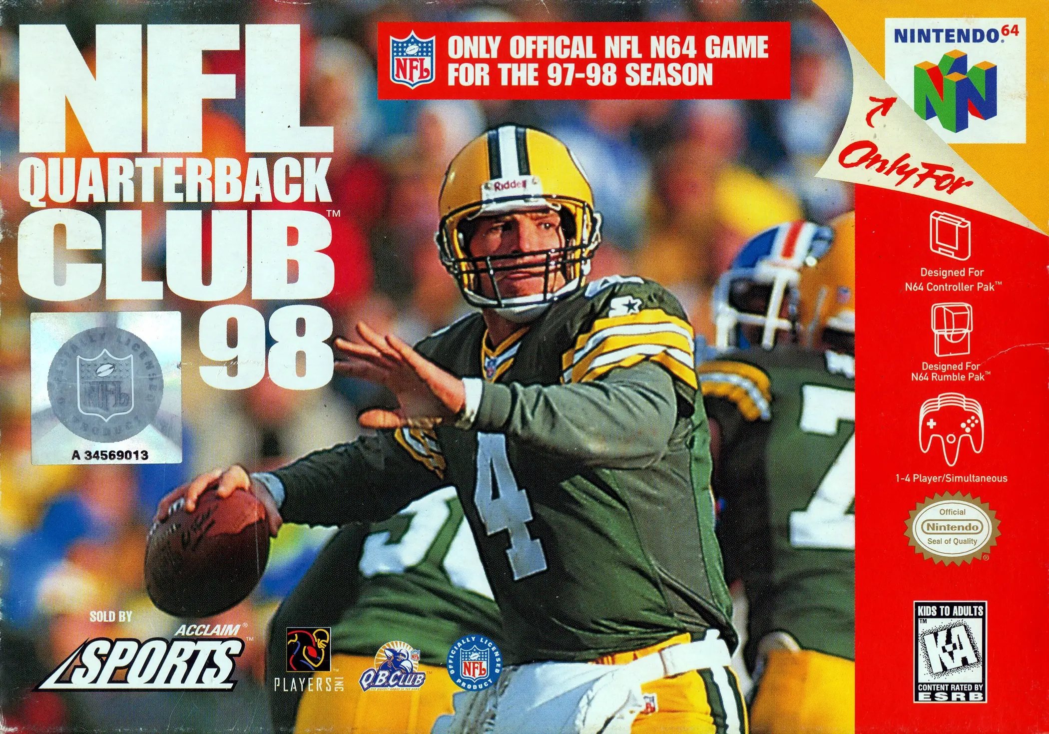 Capa de NFL Quarterback Club 98