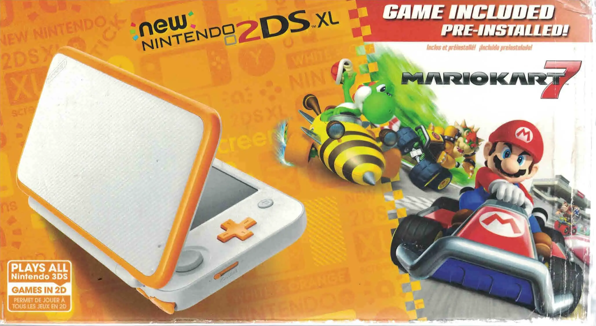 Capa de New Nintendo 2DS XL - Mario Kart 7 Edition [White/Orange]