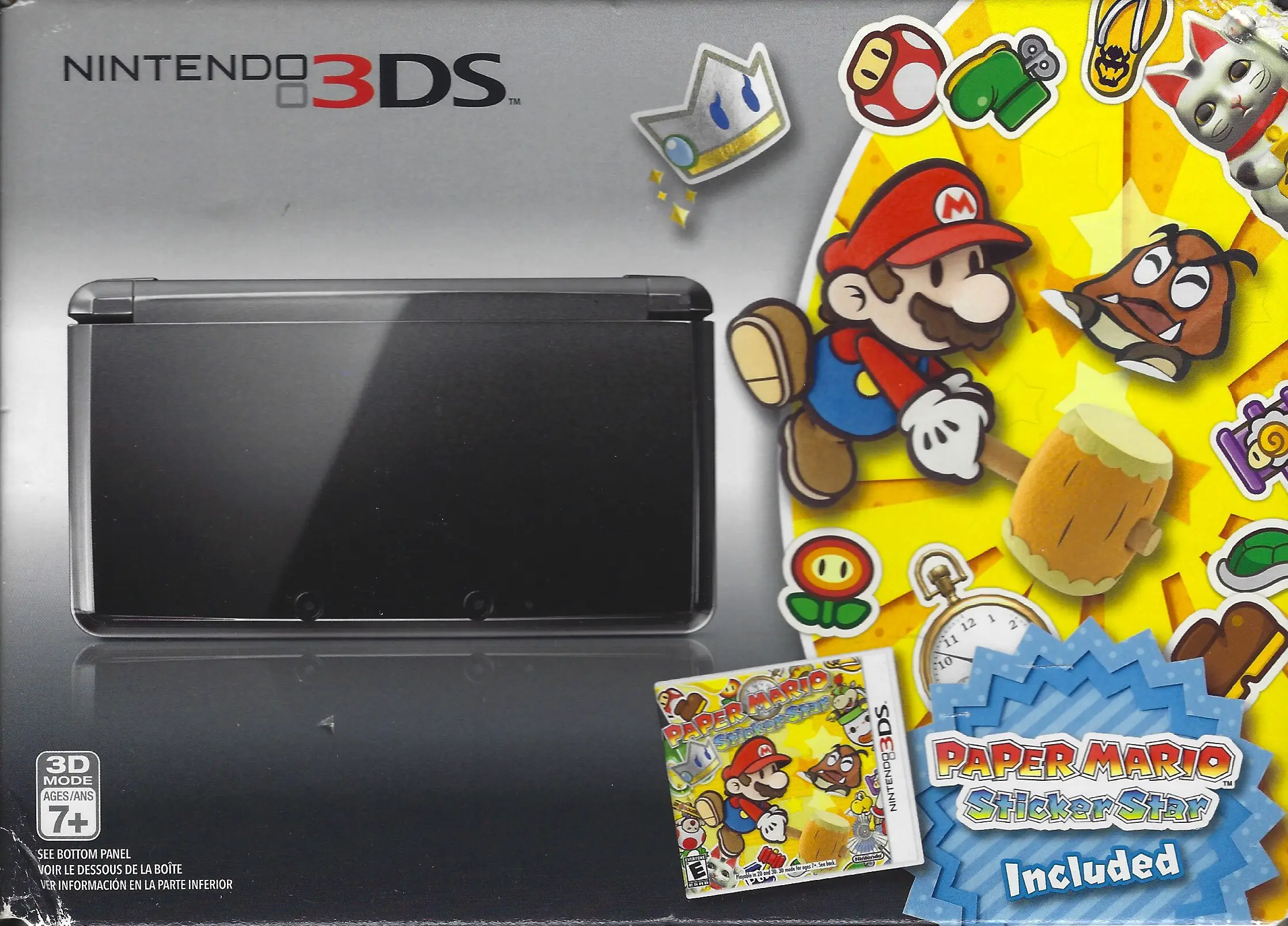 Capa de Nintendo 3DS Cosmo Black [Paper Mario Sticker Star Bundle]