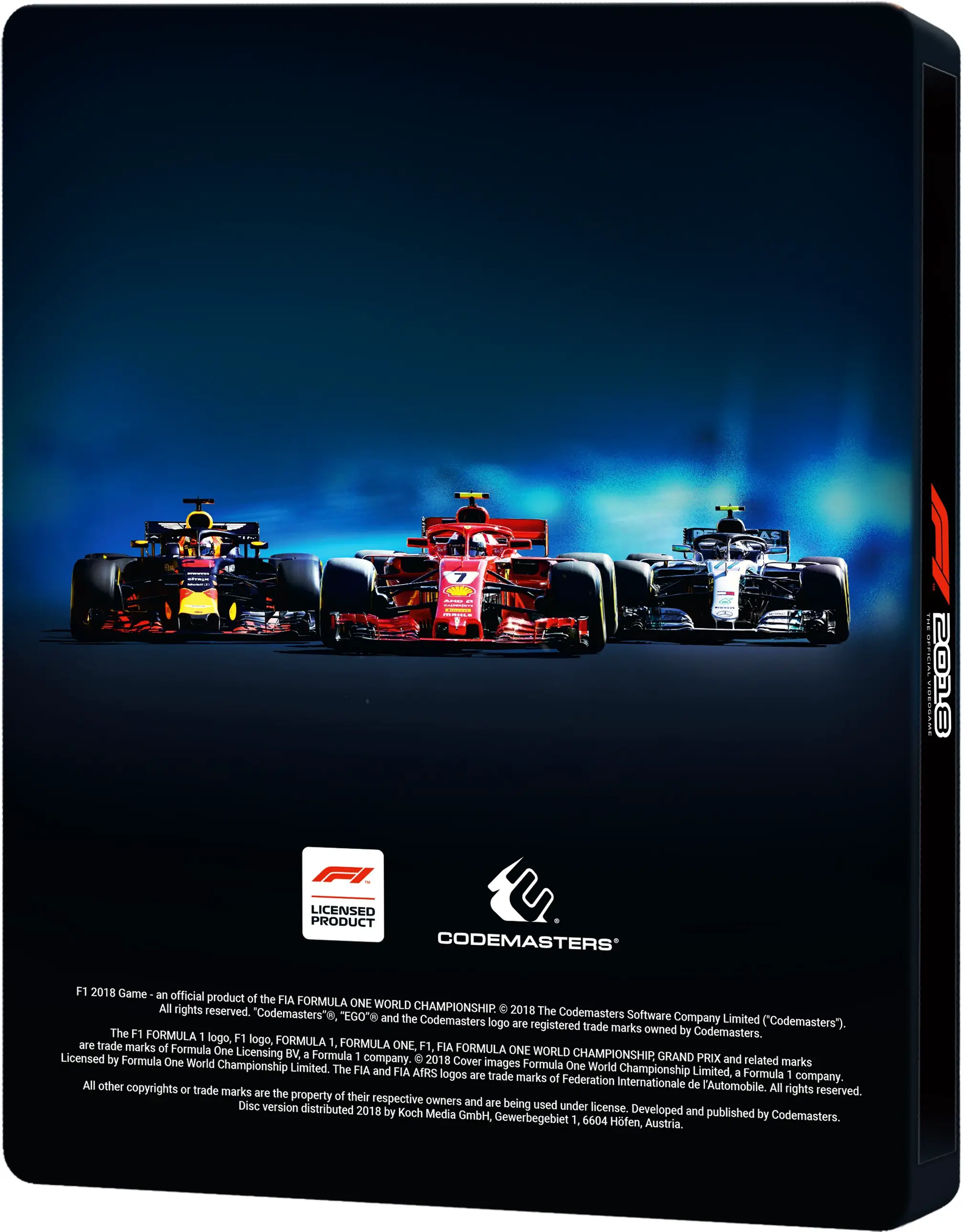 Capa de F1 2018 Headline Edition Steelbook