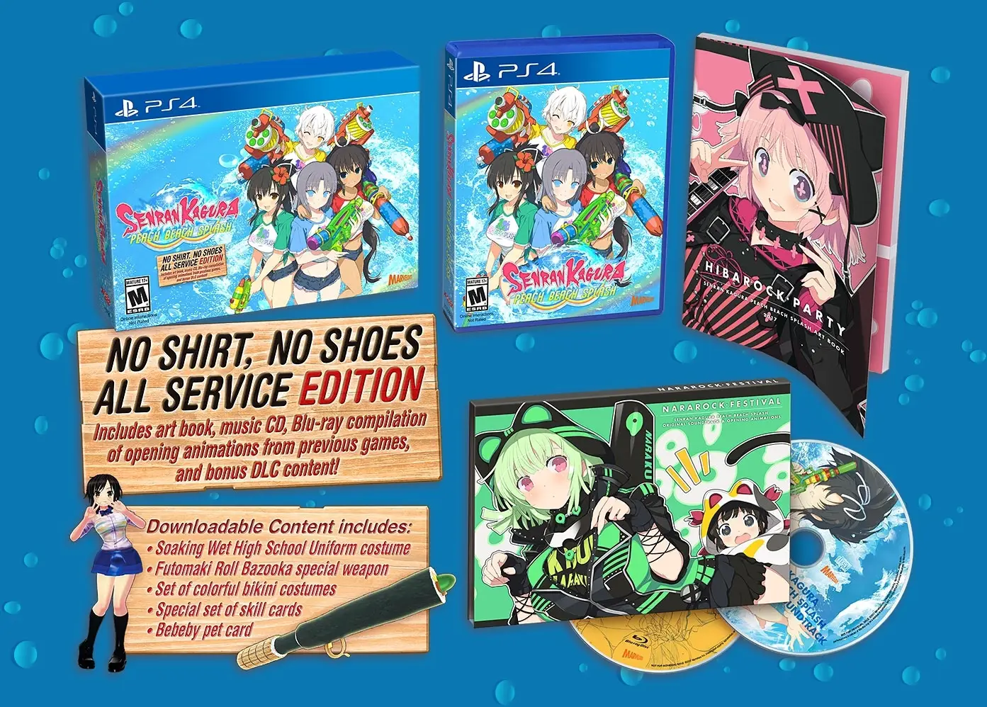 Capa de Senran Kagura: Peach Beach Splash (No Shirt, No Shoes, All Service Edition)