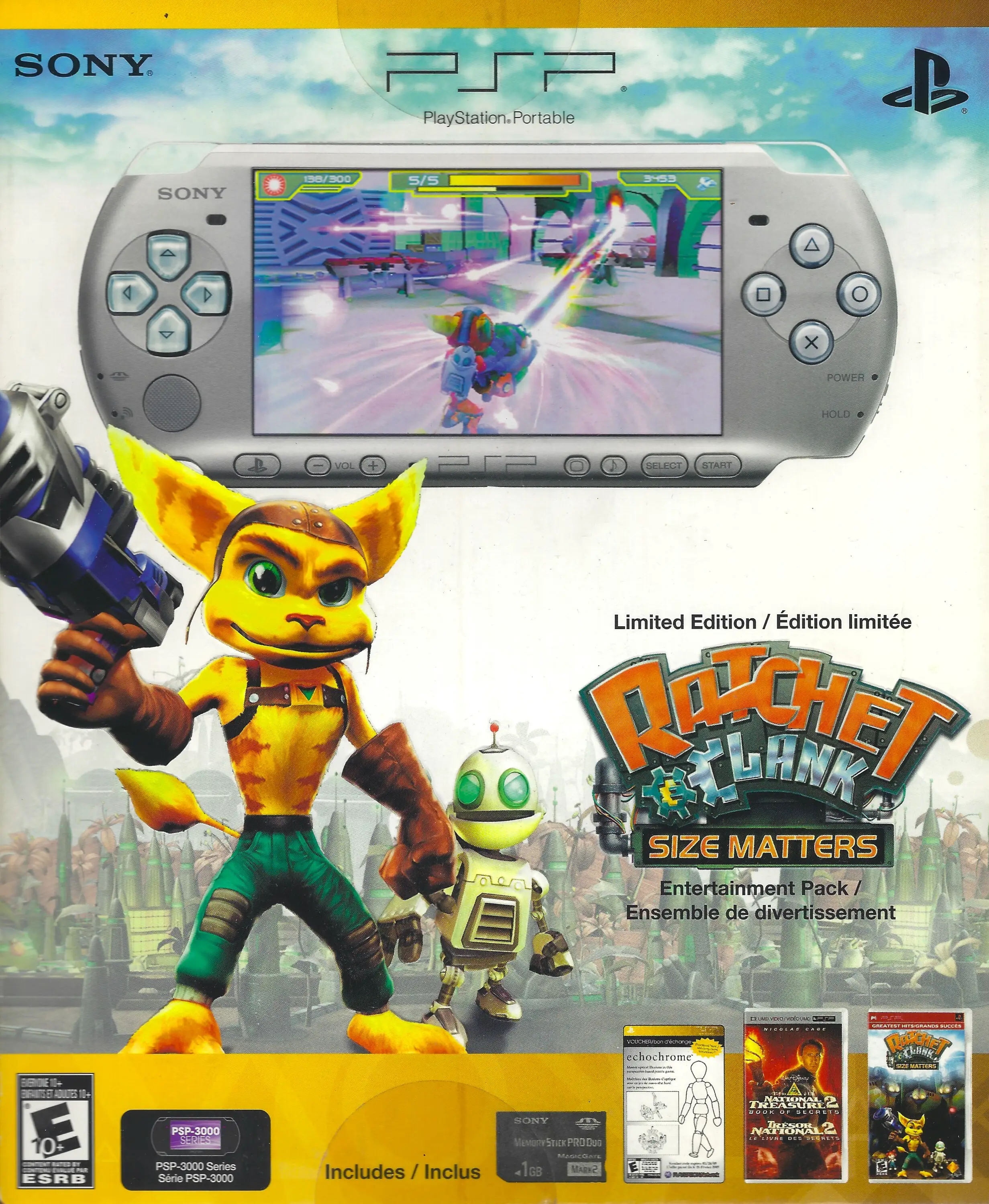 Capa de Sony PSP-3000 [Silver Ratchet & Clank Limited Edition]