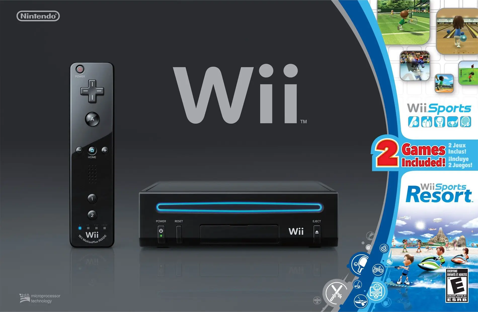 Capa de Nintendo Wii Family Edition [Wii Sports Resort Pack] [Black]