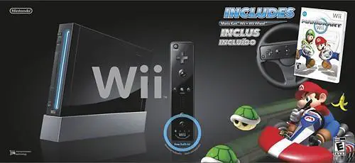 Capa de Nintendo Wii System [Mario Kart Bundle] [Black]